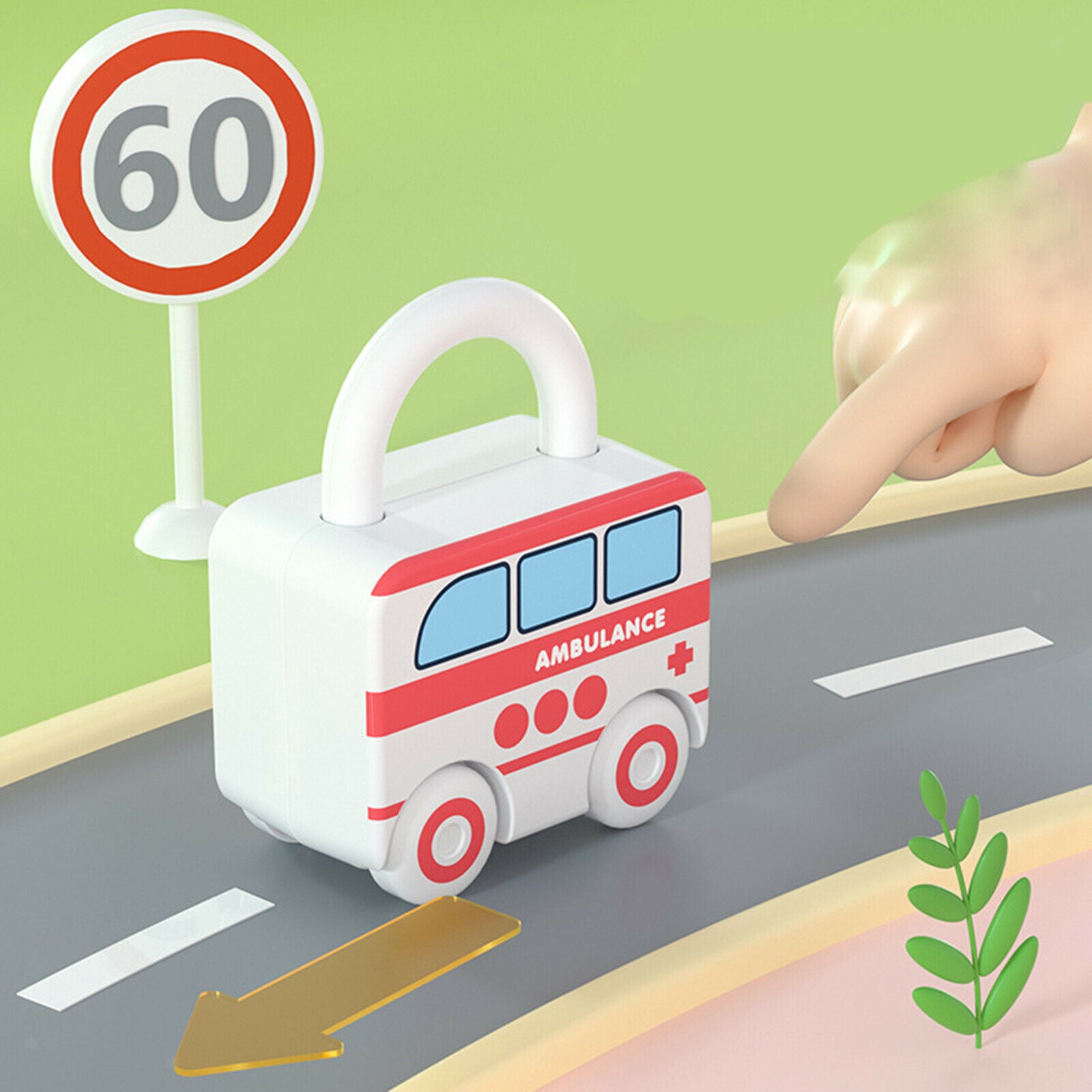 Cartoon Bus Unlocking Paired Toys Digital Car Locks Keys Matching Gadgets