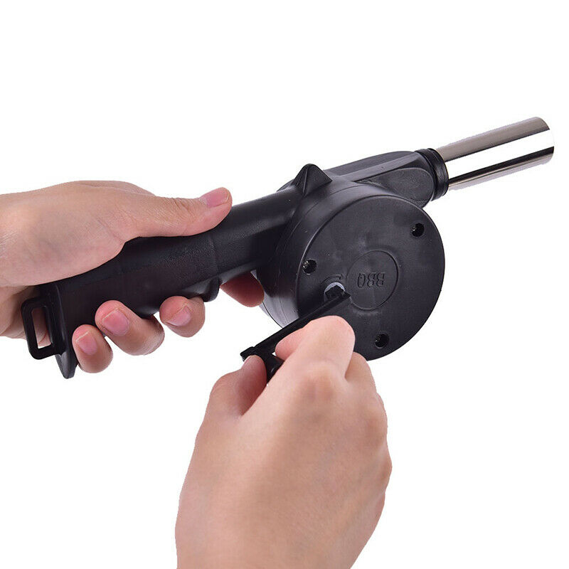 Blower Fire Camping BBQ Air Fan Barbecue Outdoor Cooking Picnic Grill Sta.l8