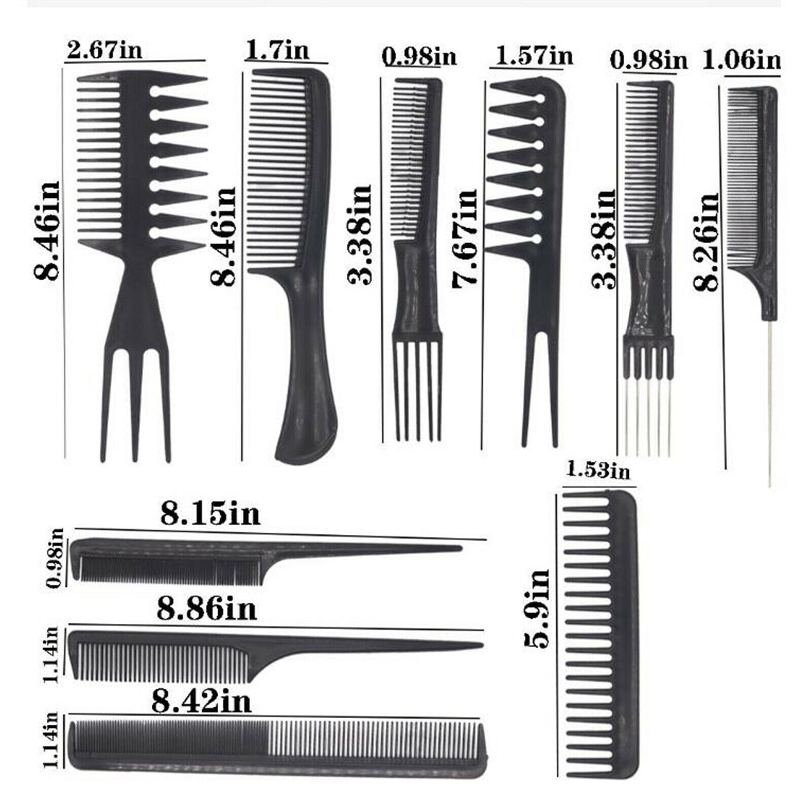 Salon Hairdressing Barber Hair Brush Comb Set Hair Cut Cape Gown Cloth 12pcs