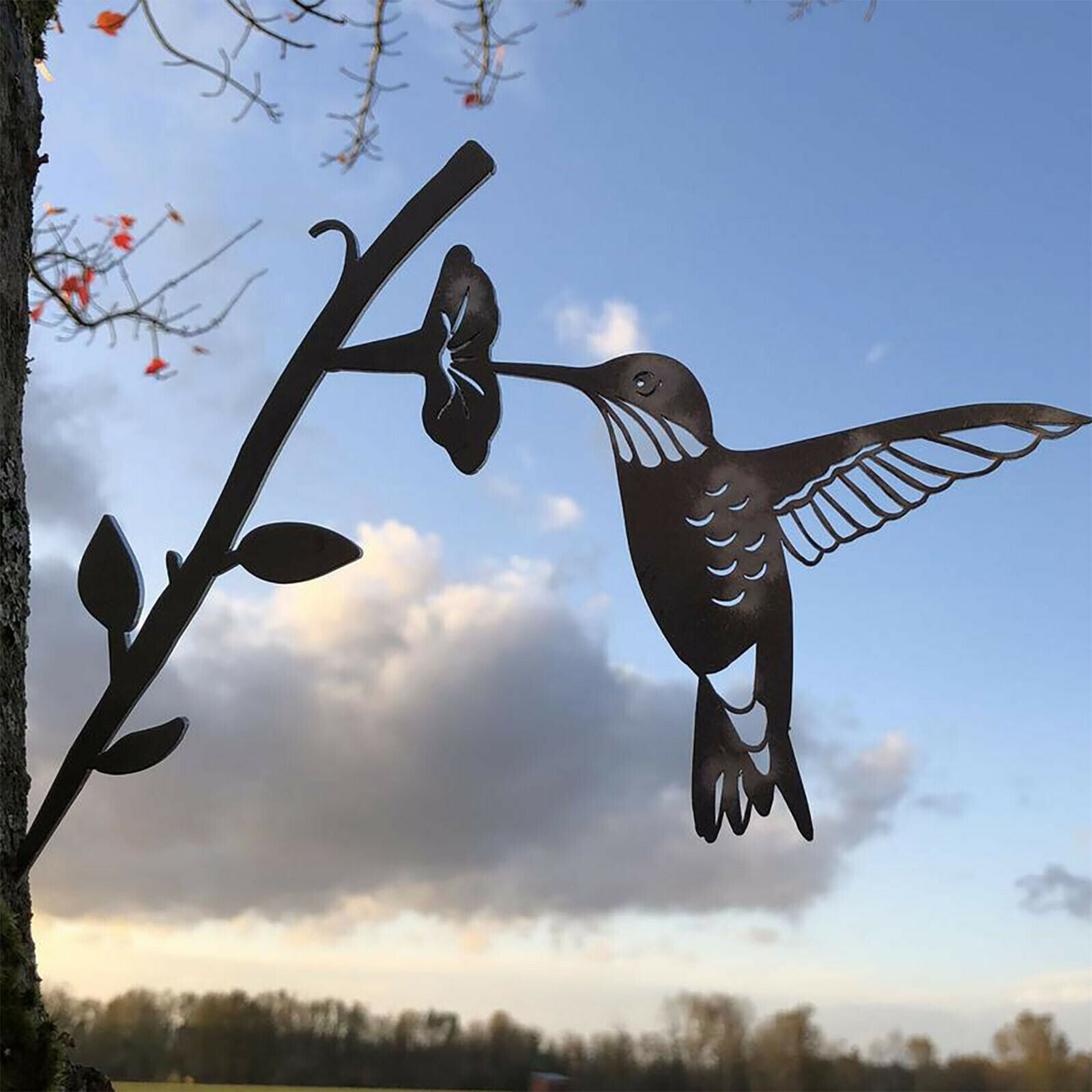 Hummingbird Metal Bird Art Garden DecorYard Tree Metal Art Ornament Outdoor