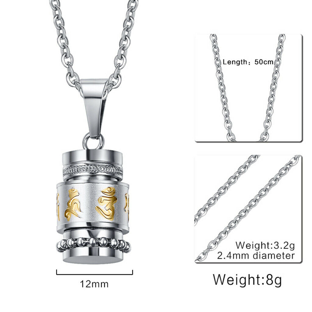 Buddhist Mantra Charms Memorial Urn Necklace Keepsake Cremation Necklace