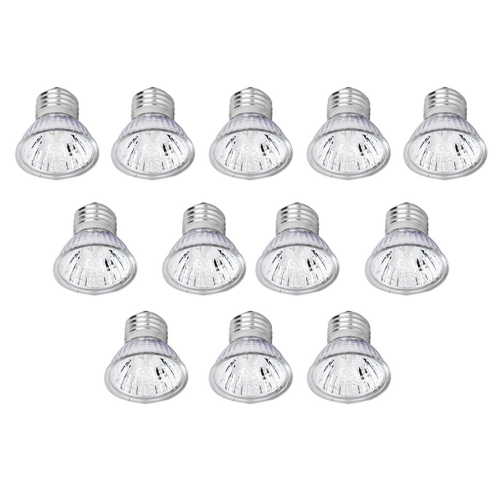 12Pcs 220V Reflector Halogen Spotlight Light 50W For Reptile Dragon Habitat