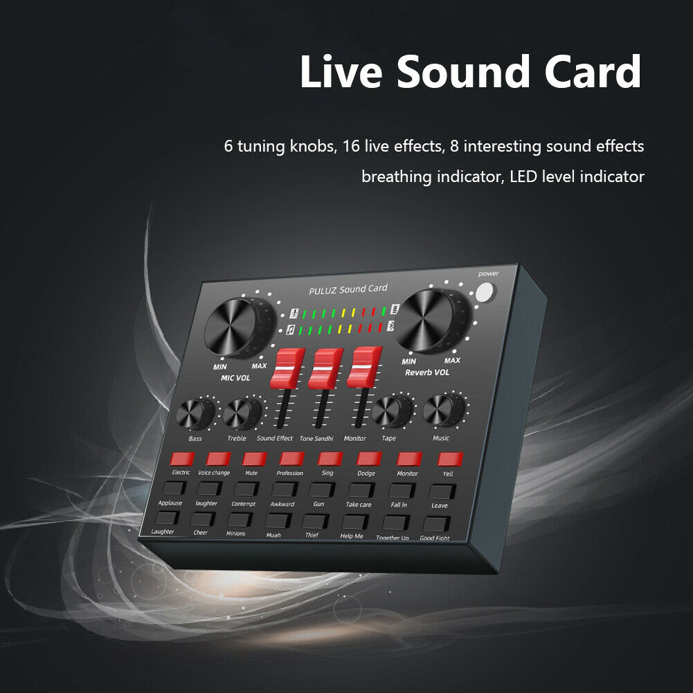 V5.0 Bluetooth Sound Card Audio Broadcast Headset Microphone Webcast Live