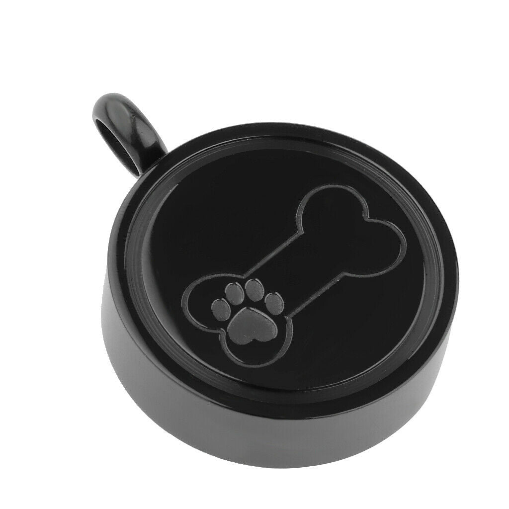 3 Pieces Stainless Steel Bone Paw Round Cremation Keepsake Urn Pendant DIY
