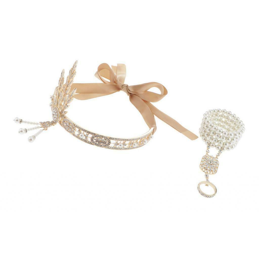 Retro Style 1920s Flapper Headband Hairband Crystal Crown Headdress Party