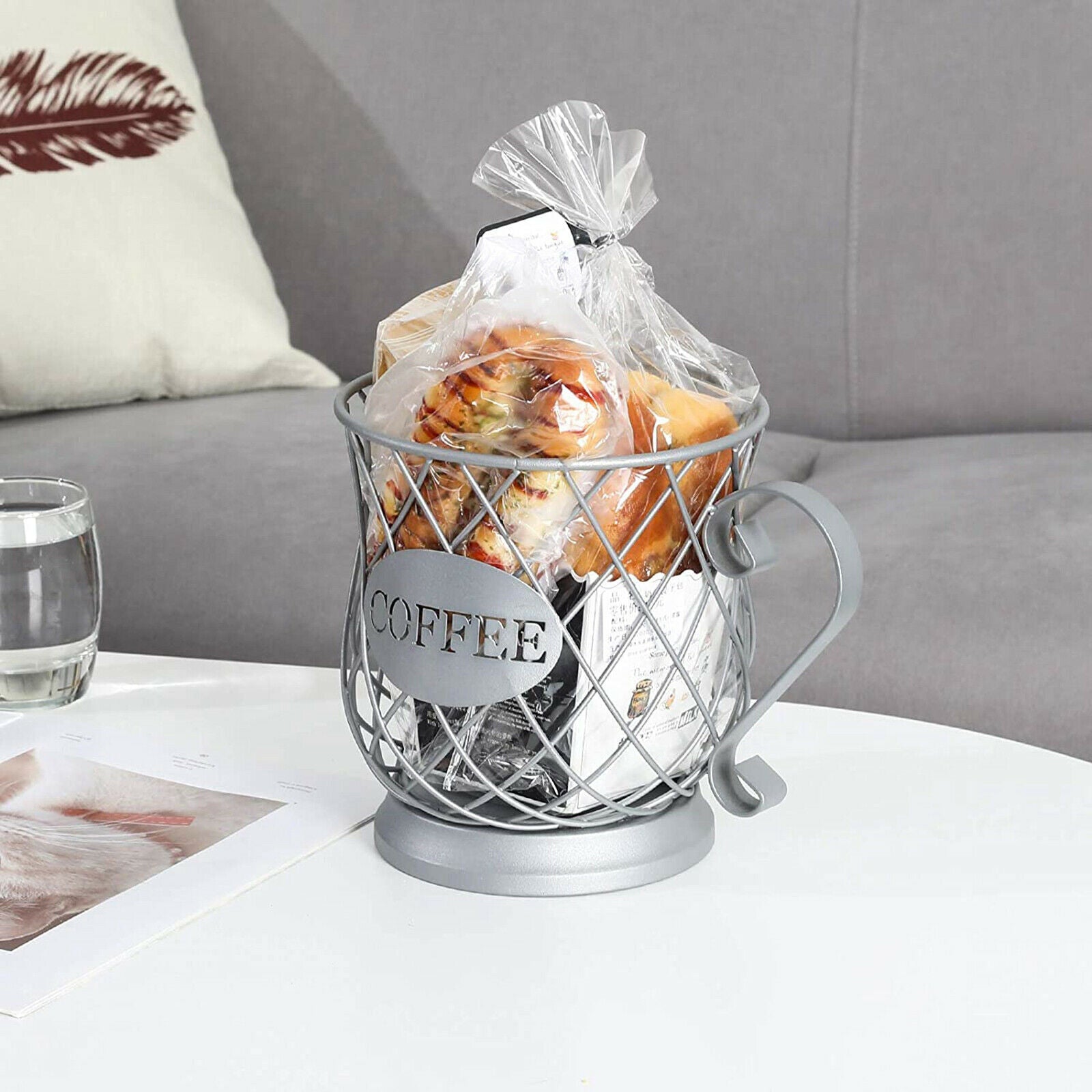 Espresso Coffee Pod Holder Mug Cup Fruit Storage Basket Large Capacity