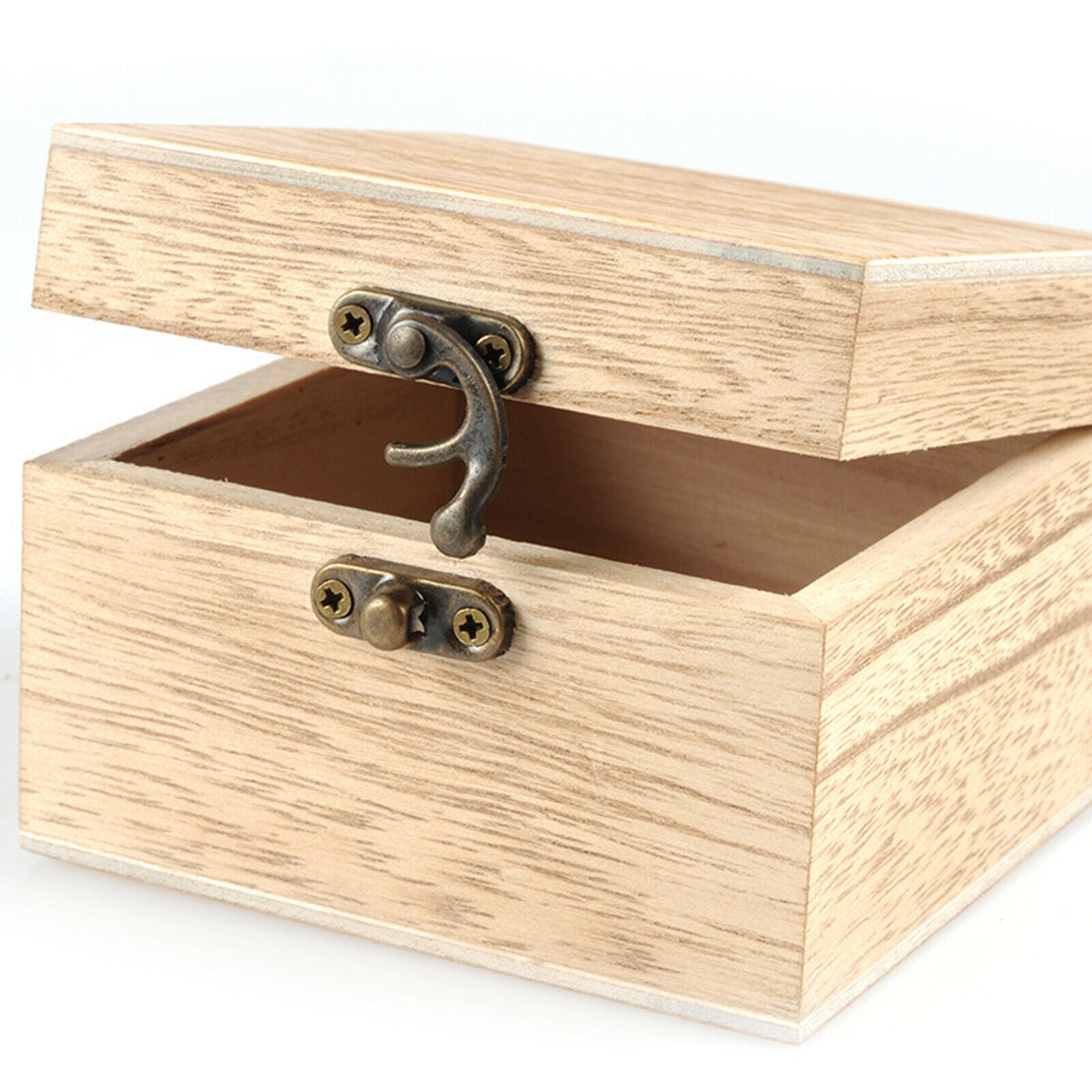Unpainted Wooden Watch Case Classic Jewelry Box Chest Organizer