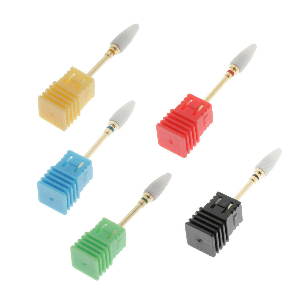 5 lot 2.35mm Nail Art Cuticle Clean Drill Bit Set DIY Files Buffing Bits