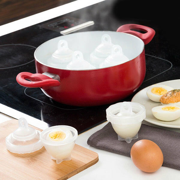 Set Of 6 Cooker To Eggs Drives Without Shell Silicone +1 Splitter New