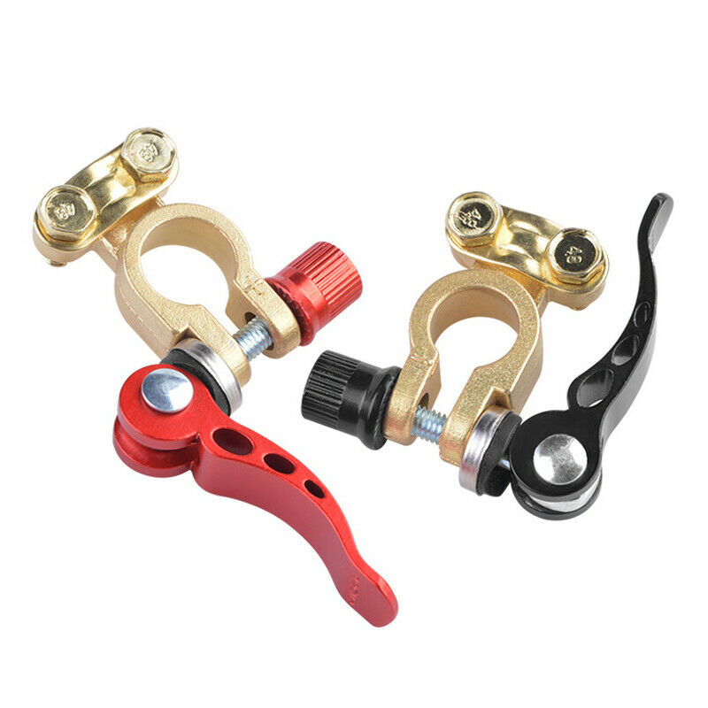 2PCS Copper Car Truck Universal Battery Terminal Pile Head w/ Disconnect Switch