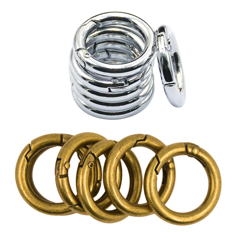 12 Pieces Spring Snap Hooks Clips Carabiner Zinc Alloy Gate O Ring Buckles