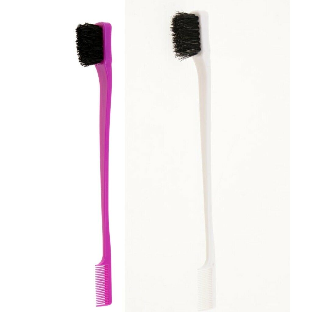 2x 7'' Beauty Double Sided Edge Control Hair Comb Hair Styling Hairbrush