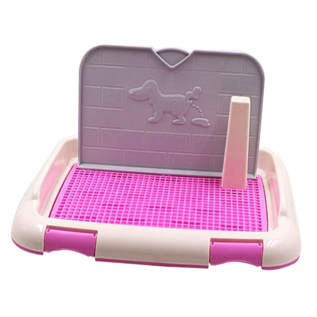 Pet  Mat Toilet w/ Wall Indoor House Keep Clean S Pink