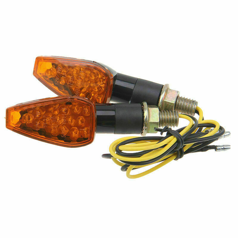 Motorcycle Turn Signal Lights Indicator Blinker Amber Lighting 12V Black