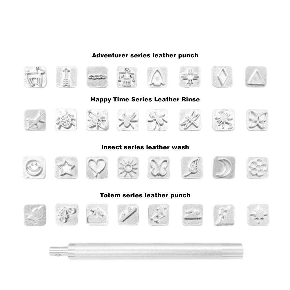 Leather Printing Punch Tools Handmade Carving Leathercraft Sculpture Stamp @