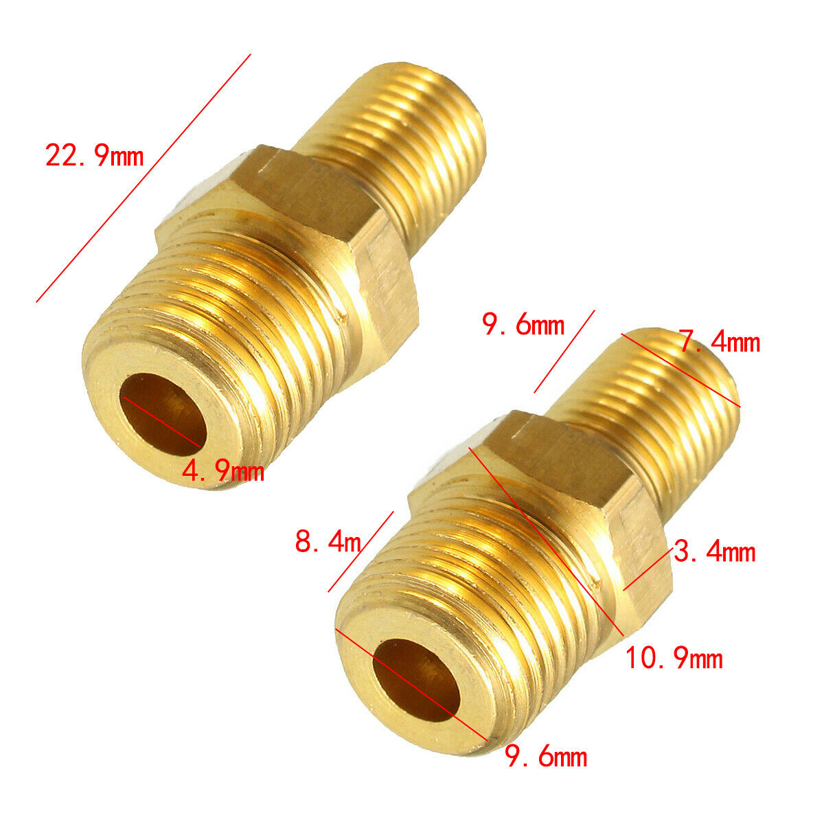 2PCS 4.9mm NPT MPT Solid Brass Air Compressor Tank Fill Valve Schrader