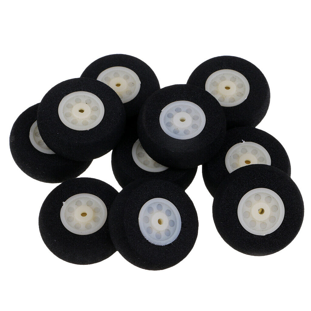 Set of 10 30mm Sponge Wheel Wheels Spoked Plastic for RC Airplane Parts