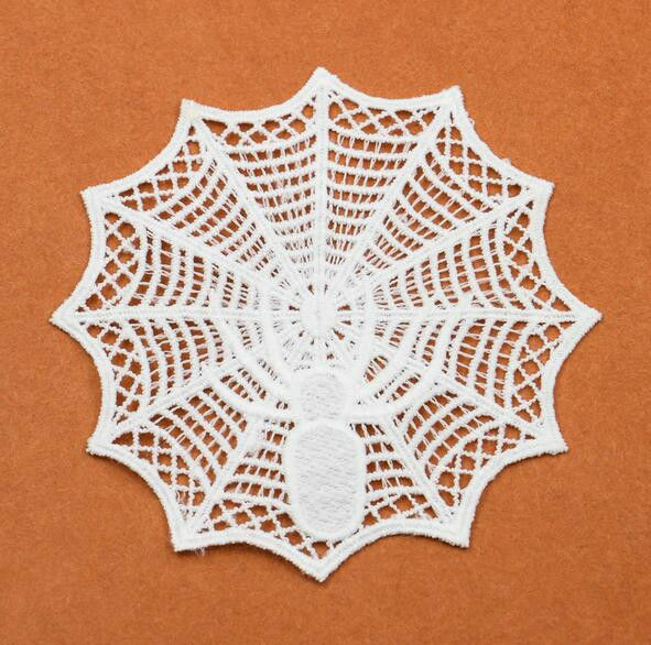 5pcs Milk silk Embroidered Spider web shape Lace Applique Clothing Sewing