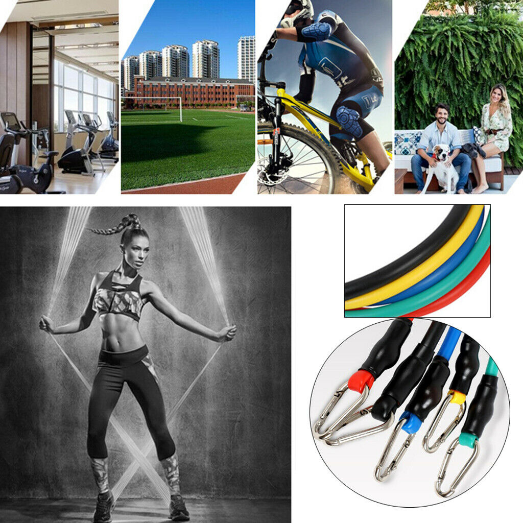 11x RESISTANCE BANDS WORKOUT EXERCISE YOGA FITNESS TUBES for GYM HOME
