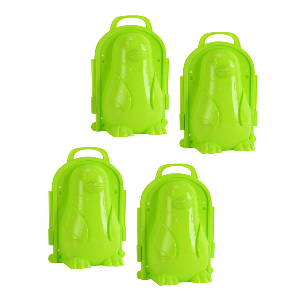 4 Pack Plastic Snowball Clip Tool Winter Fight for Children Adults Green