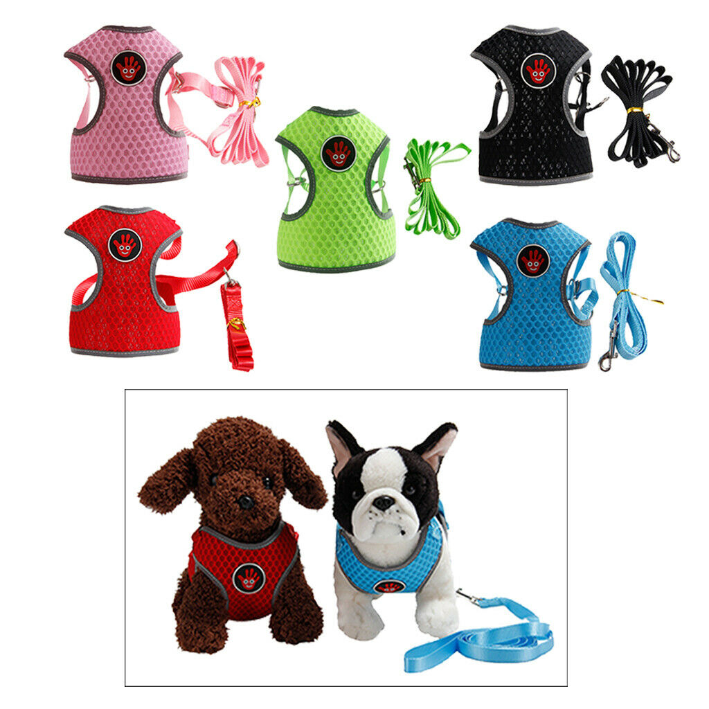 Breathable Dog Vest Harness Pet Outdoor Traction Rope For Cat Dog Red S