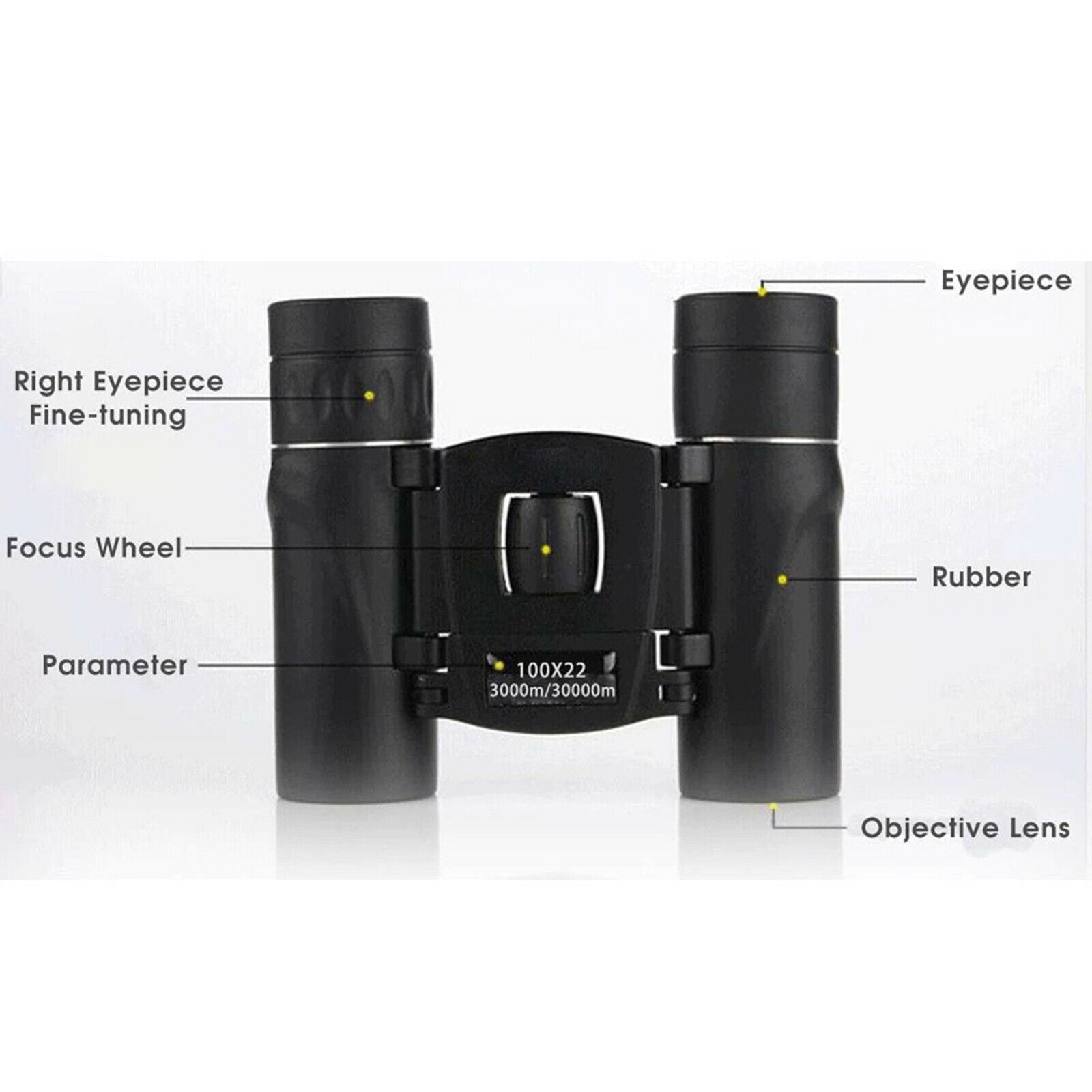 100x22 Compact Binoculars BAK4 Prism HD Phone Telescope Adults Kids Outdoor