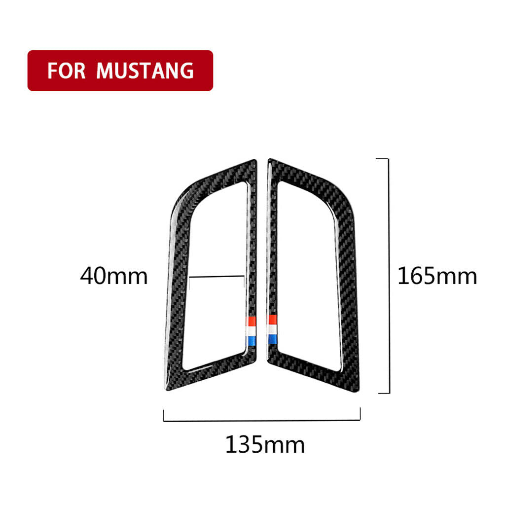 Carbon Fiber Auto Side Air Outlet Vent Covers Trim for Ford Mustang 2015-17