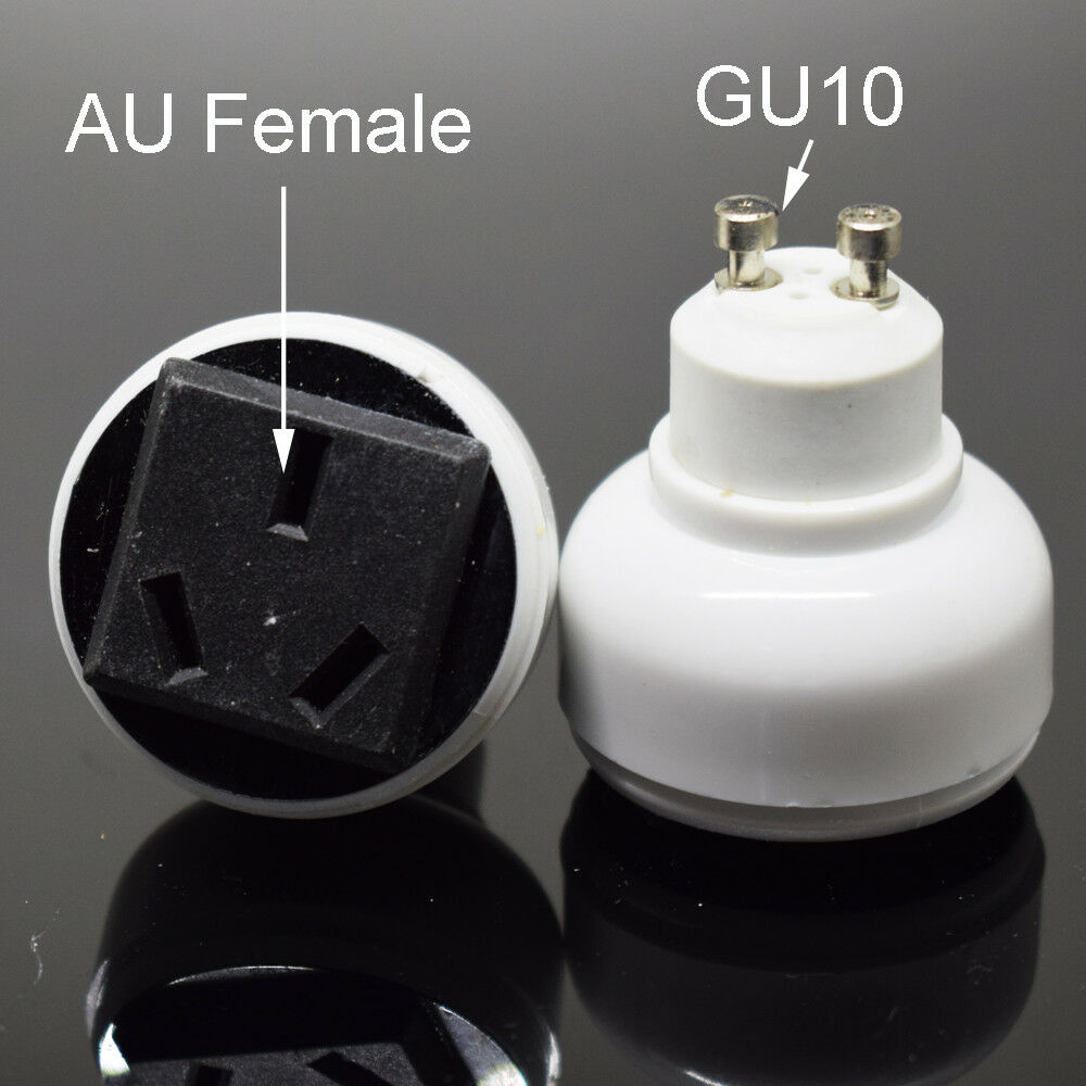 10pcs GU10 Male to Int'l Standard 3 Prong Holes Female Socket Bulb Lamp Adapter