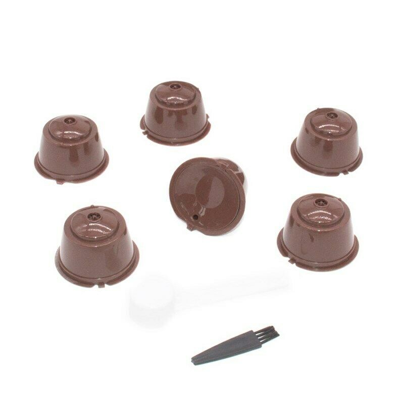6Pcs Reusable Refillable Coffee Filter Capsule Cup Fit For Dolce Gusto CA