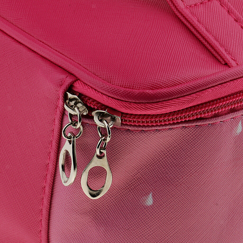 Travel Makekup Box Bag Cosmetic Pouch Holder Toiletry Organizer Zip Rose Red