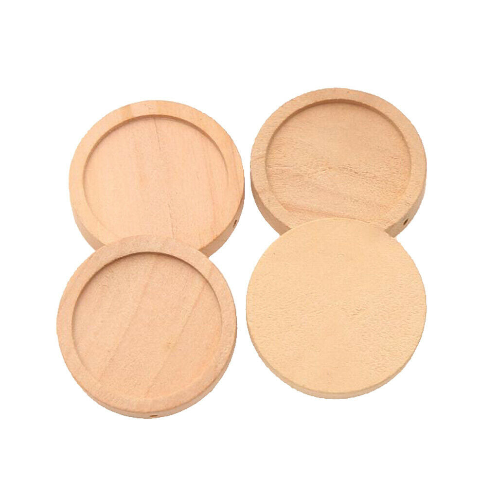 20x Wooden Charms Cabochon Setting Base DIY Jewelry Pendant Natural 30mm