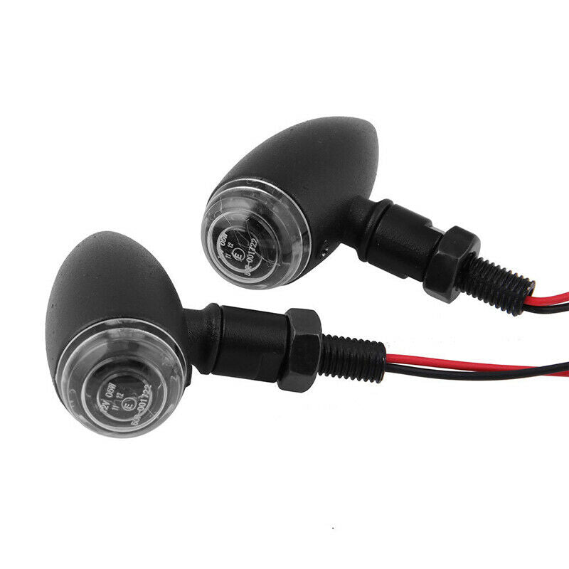 2PCS Motorcycle Bikes LED 2 Wires Turn Signal Blinker Light Bullet Universal Kit