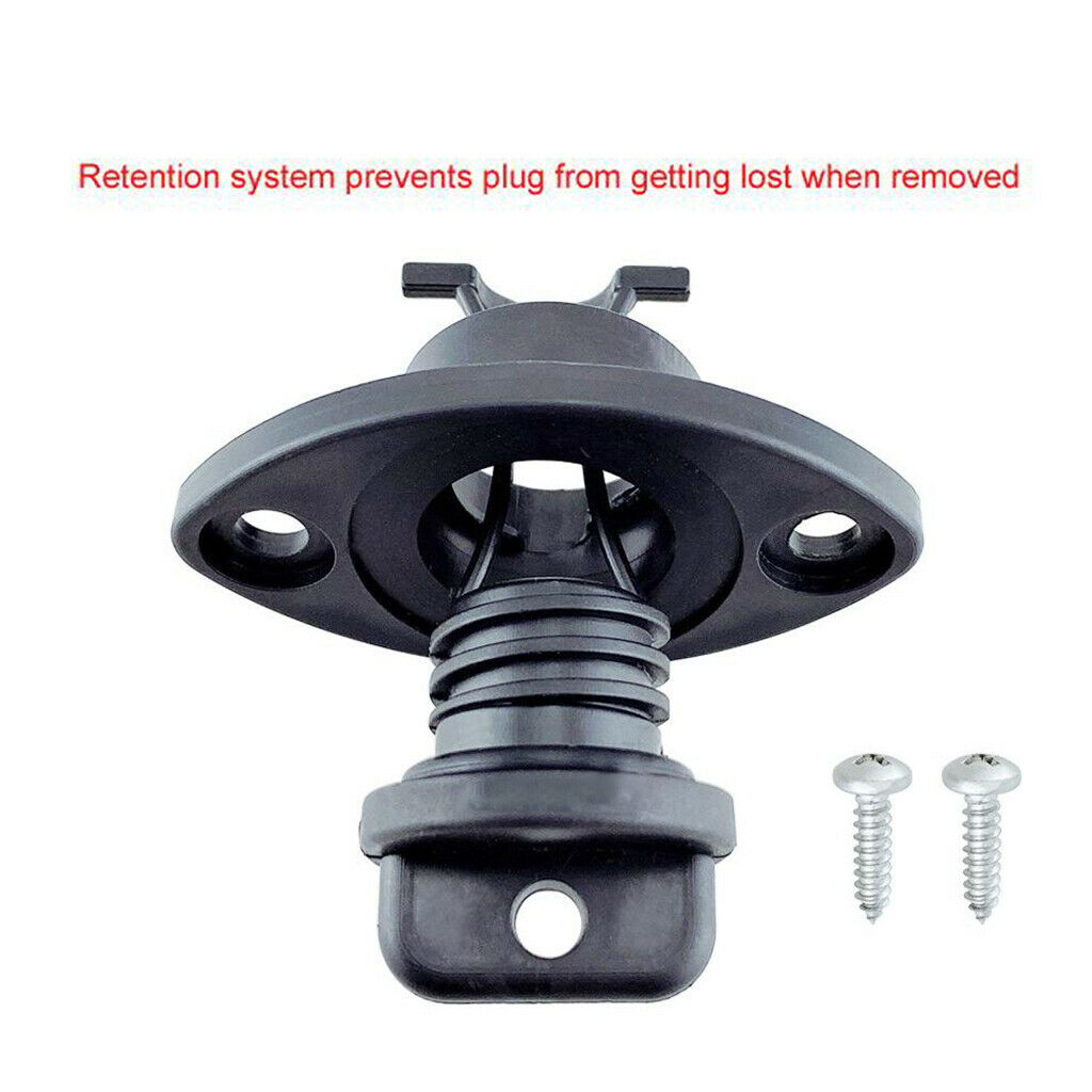 1 Set Marine Boat Drain Plug Transom Kayak Parts Accessories with 2 Screws