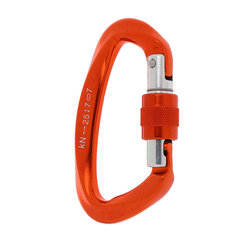 2Pcs 25KN Screw Lock Carabiners Clips Rock Climbing Dog Clip Hammock Hooks