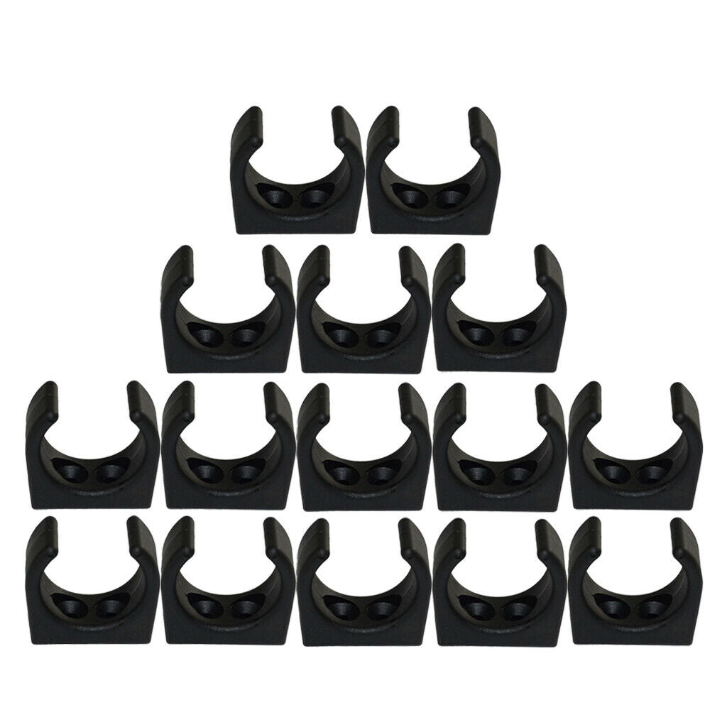 15x  Boat Marine Hook Clips Black Boat Durable Holder Push 32mm Easy to Use
