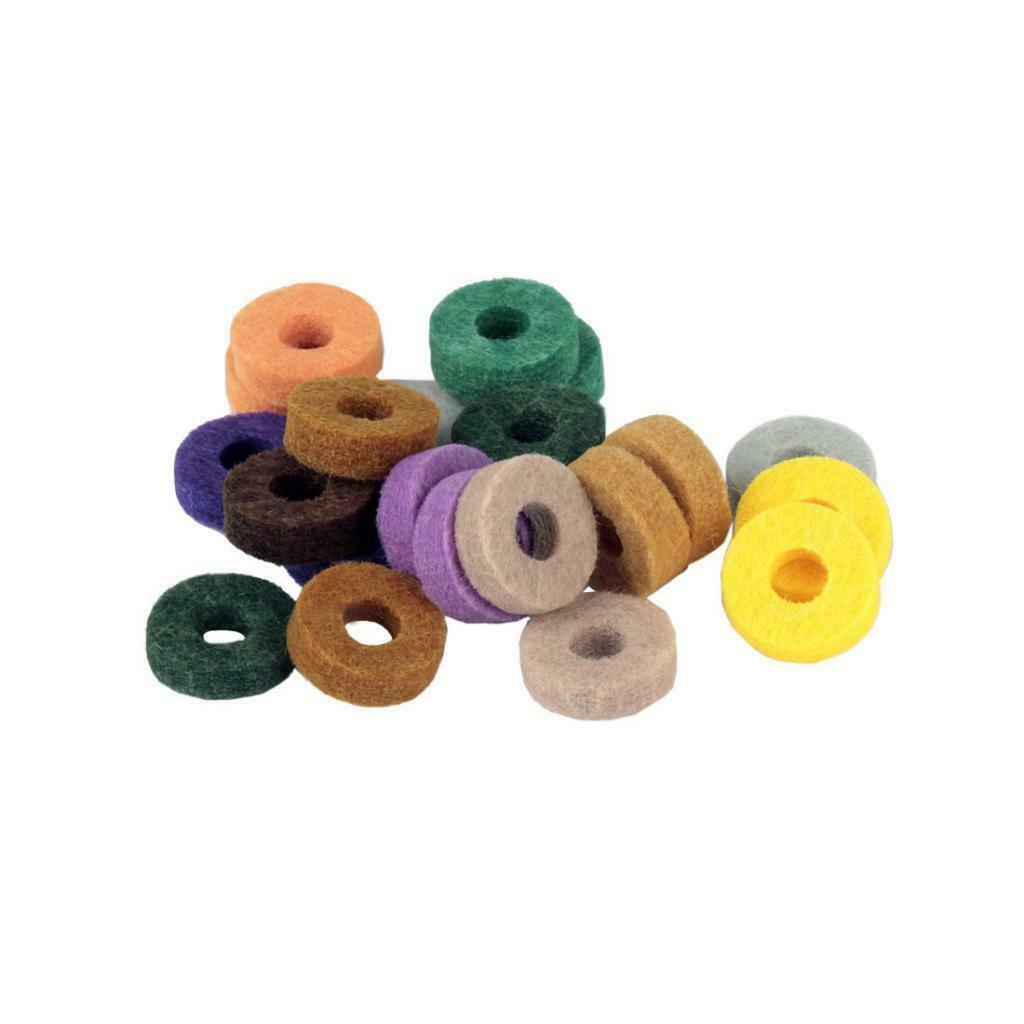 20 Pieces Colorful Cymbal Felts Hi Hat Washers Percussion Instrument Kit Drum