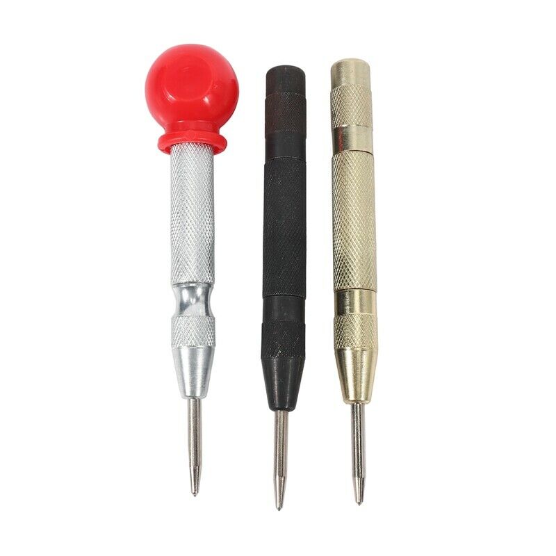 3 Pcs Automatic Center Punch Tool, 5 Inch Sp Loaded Crushing Hand Tool With CuR3