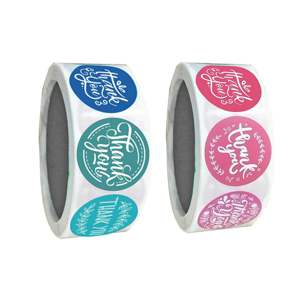 500x Per Roll Colorful Thank You Sealing Stickers Round Labels DIY Craft 1"