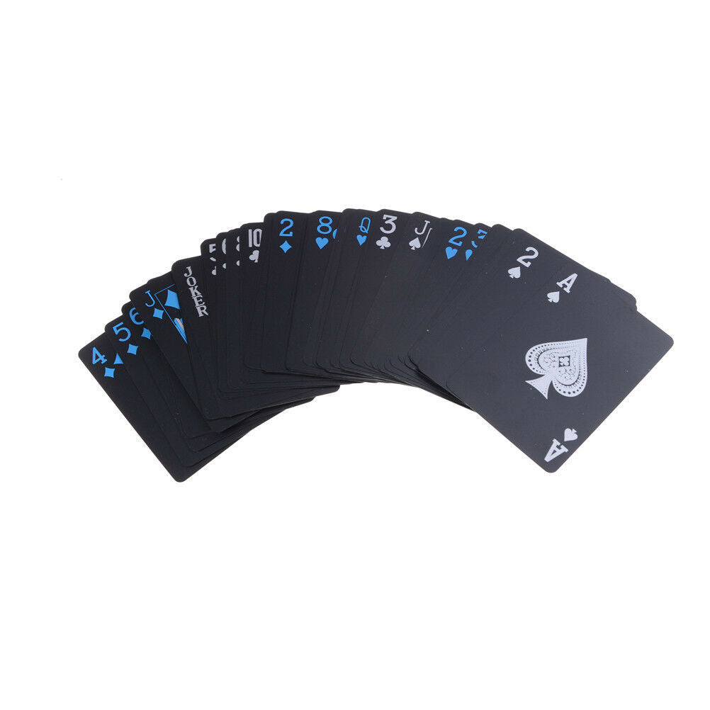 Black Plastic PVC Poker Waterproof Magic Playing Cards Table Gam YU_.l8