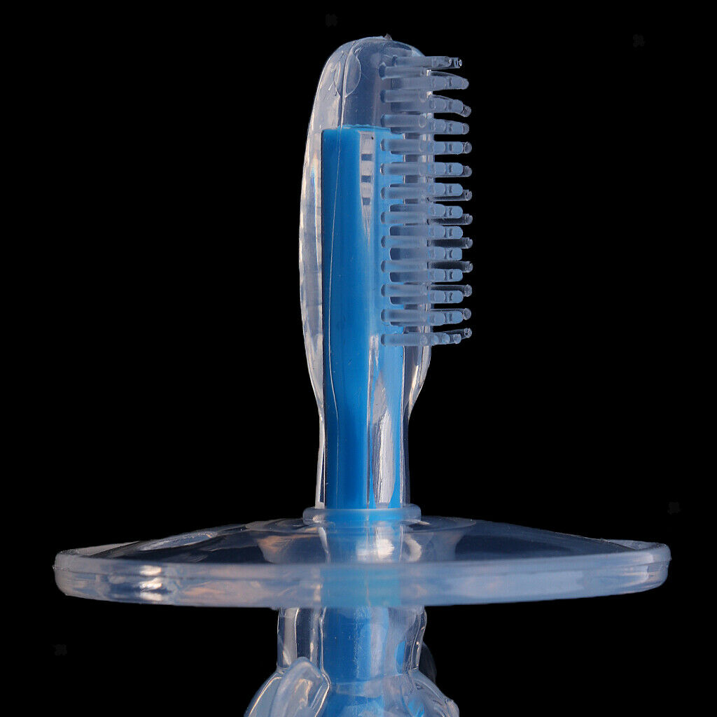 Infant Soft Teeth Toothbrush Silicone Baby Child Kids Dental Care Blue
