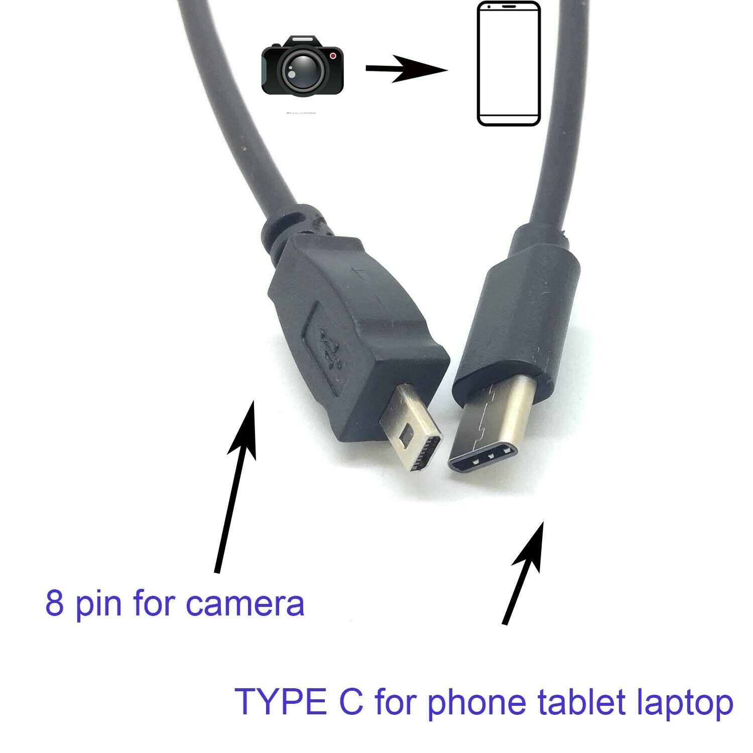 TYPE C OTG CABLE FOR Nikon Coolpix D7100 D5300 D5200 D5100 D3300 D3200 S9500