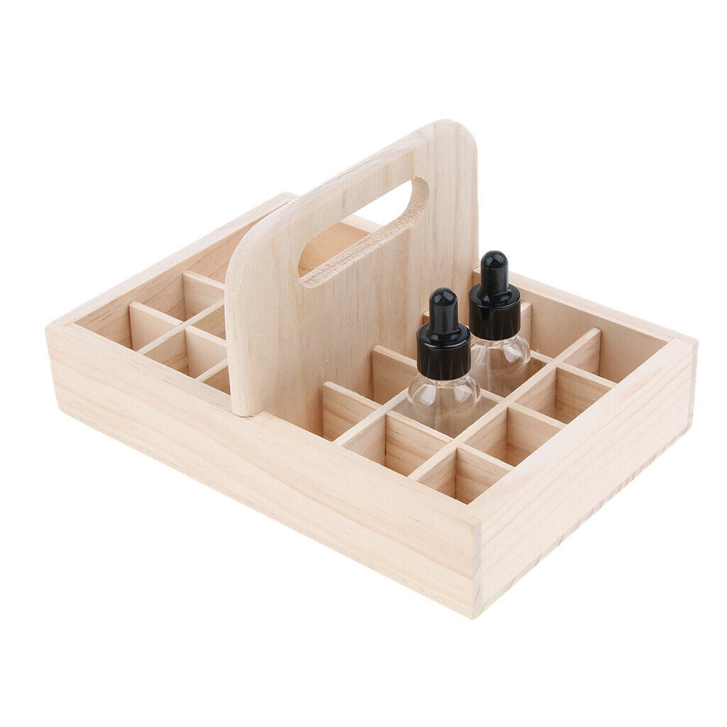 21Slot Wood Essential Oil Displaying Storage Organizer Rack Hold 15ml Bottle