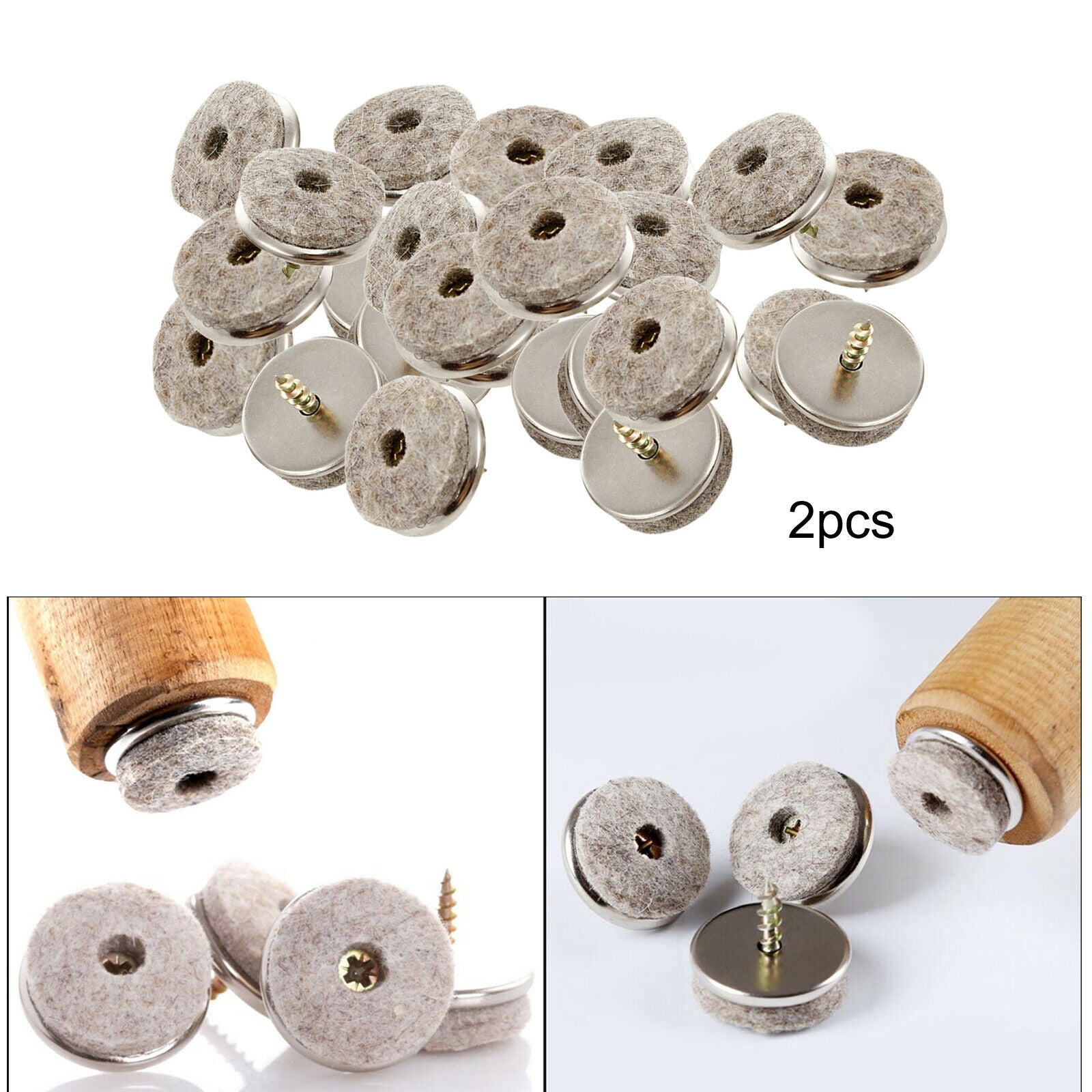 48Pcs Furniture Felt Pads Glides Nail-on Slider for Chair Wood Protectors Table