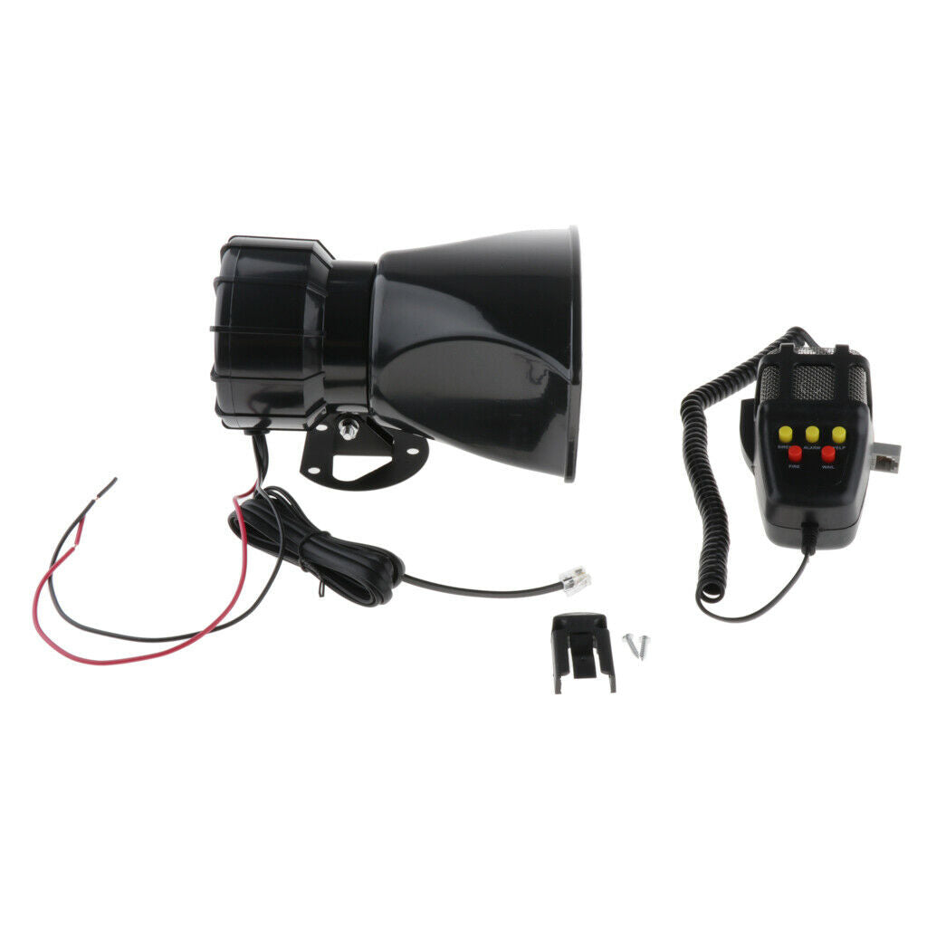 12V 100W 125dB Car Vehicle 5 Sound Loud Horn Firemen Alarm Loudspeaker