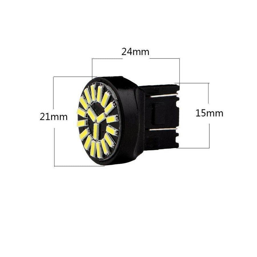 8x T20 7443 W21/5W 4014 19SMD Car Reversing Brake Tail Stop Led Light Turn Lamp