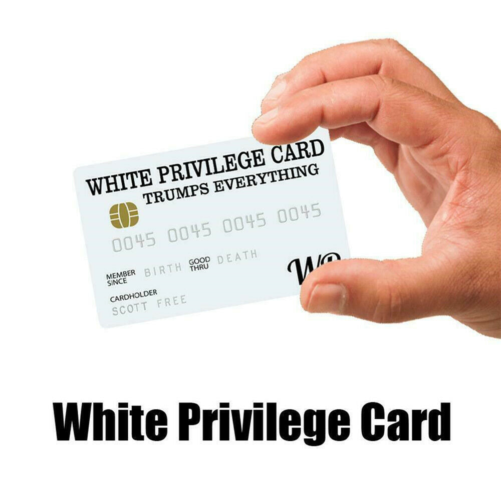 Novelty Classic White Privilege Card Gag Wallet Size Collectable Laminated Craft
