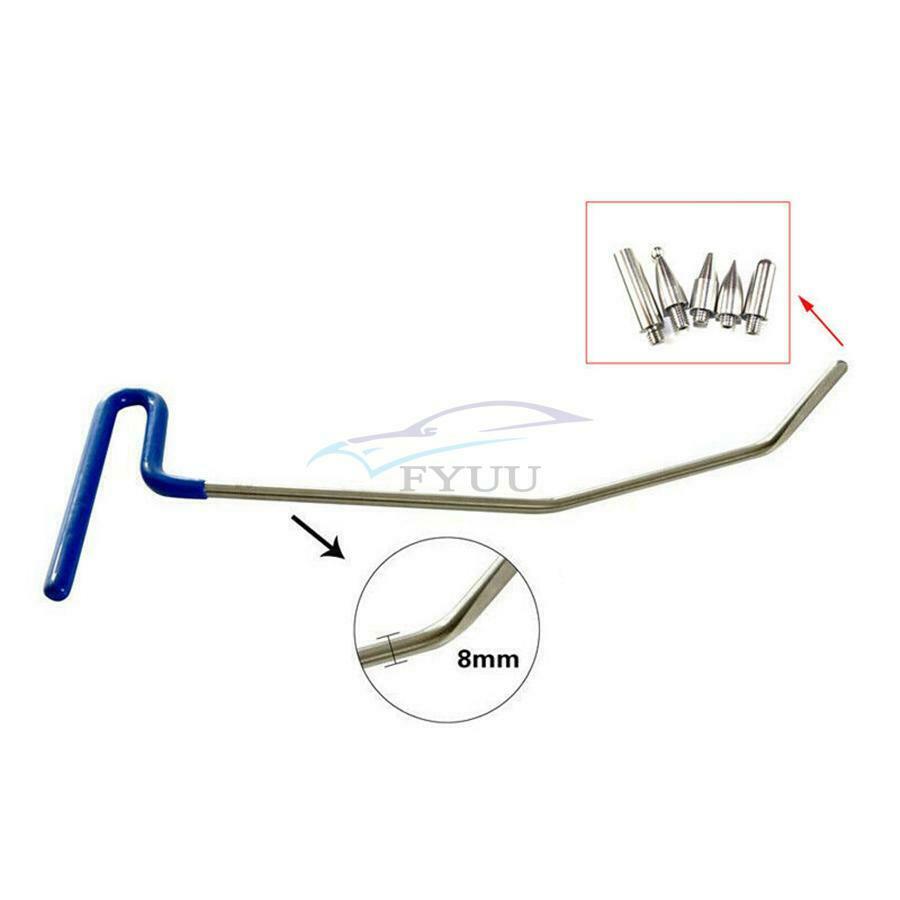 5Pcs Stainless Car Dent Removal Repair Puller Push Rods Hook Replacement Head