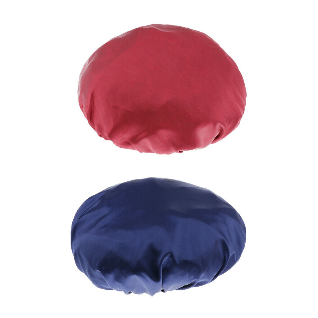 Breathable Satin Silk Bonnet Sleep   Large Wide Band Women Night Hat 2pcs