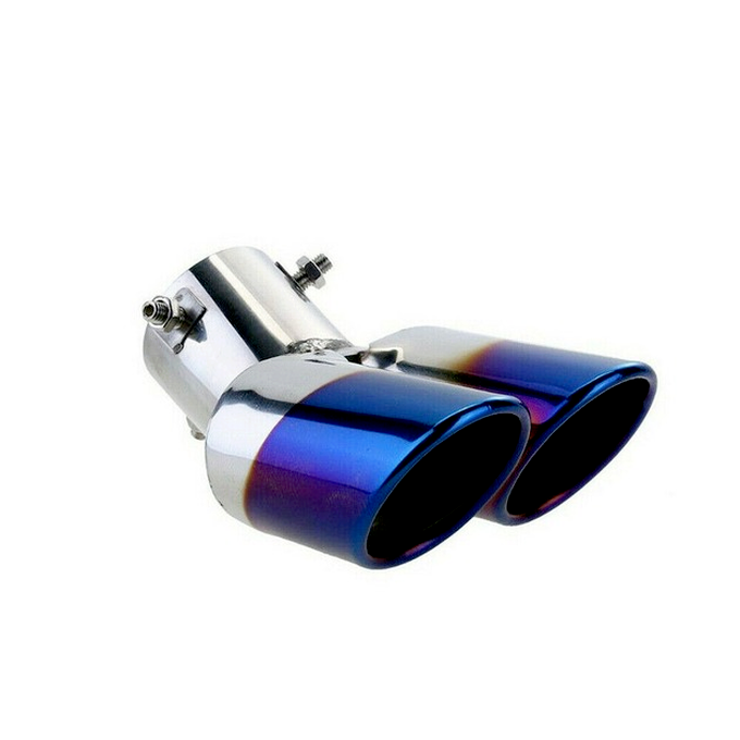 Stainless Steel Car Rear Dual Exhaust Pipe Tail Muffler Tips Throat Tailpipe1x