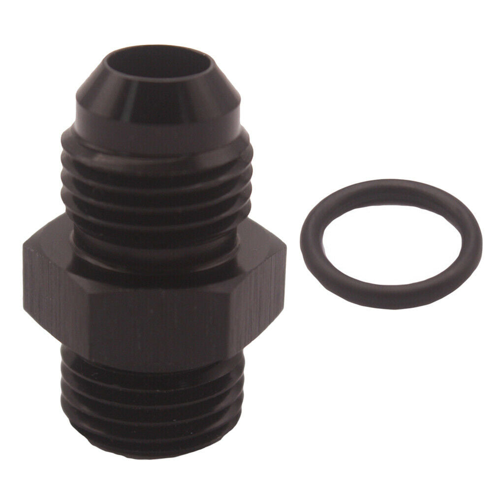 Aluminum Billet ORB-6 O-ring Boss AN6 6AN to AN6 6AN Straight Adapter Black